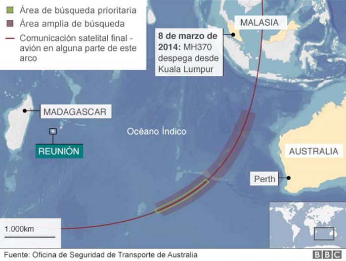 Mapa Avion Malasia Airlines