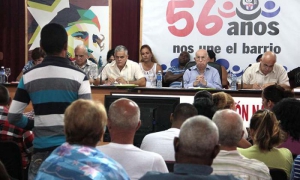 VI Pleno Nacional de la Dirección de los CDR. Presidieron el pleno José Ramón Machado Ventura, Segundo secretario del Partido Comunista de Cuba y Vicepresidente de los Consejos de Estado y de Ministros, Carlos Rafael Miranda, Coordinador Nacional de los C