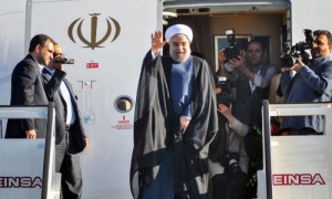 Despedida del presidente de Irán, en el aeropuerto José Martí de La Habana, Cuba.