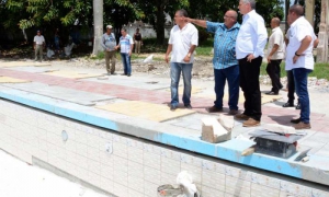 Díaz-Canel visitó el Complejo recreativo Somos Jóvenes, obra en construcción como parte del proyecto Villa Clara con todos. 