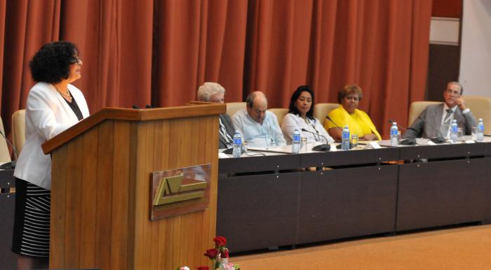 Dr.Martha del Carmen Mesa, Viceministra Primera del Ministerio de Educación Superior de la República de Cuba, durante la Clausura del 11no. Congreso Internacional de Educación Superior, en el Palacio de las Convenciones, Playa