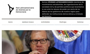El sitio web oficial de la mal llamada Red Latinoamericana de Jóvenes por la Democracia no tiene un solo pronunciamiento sobre los escándalos de corrupción en Perú. FOTO: Captura de Pantalla