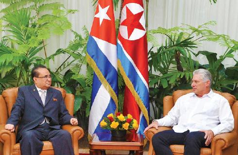 Díaz-Canel recibió en La Habana a Ri Su Yong