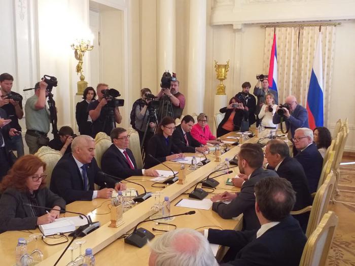 Sostienen conversaciones oficiales Cancilleres de Cuba y Rusia