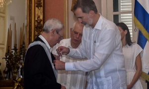 Recorrido de los Reyes de EspaÃ±a con Eusebio Leal Spengler