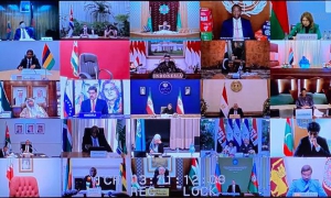 En la Cumbre Virtual «Unidos contra la covid-19» participaron Jefes de Estado y de Gobierno de más de 
40 países miembros del Mnoal.