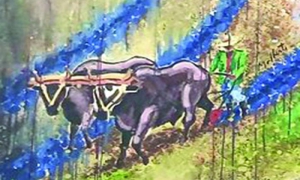 Detalle del mural Resistencia contra el bloqueo, de varios pintores cubanos.
