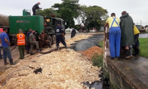 Derrame de crudo en Matanzas