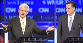 Newt Gingrich y Mitt Romney.