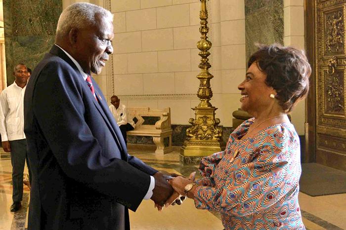 Recibe Esteban Lazo a su homóloga angolana Carolina Cerqueira