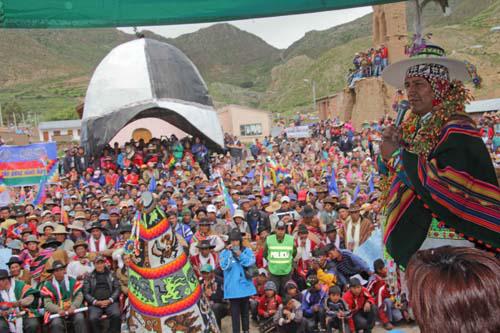 El presidente Morales durante el acto de Oruro. / 