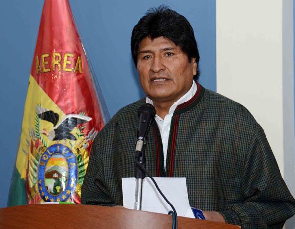 El presidente Morales ofreció declaraciones a la prensa.
