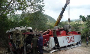 Accidente de tránsito ocurrido en la Sierra Maestra.