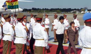 LLEGADA DE EVO MORALES 