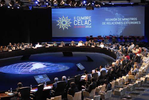 El segmento de los cancilleres en la II Cumbre de la CELAC estuvo presidido por Bruno Rodríguez Parrilla, ministro de Relaciones Exteriores de Cuba. CANCILLERES; CELAC; BRUNO; CUBA; LA HABANA