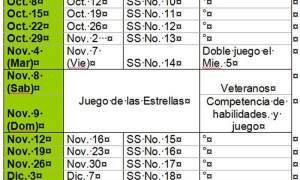 Calendario Serie Nacional