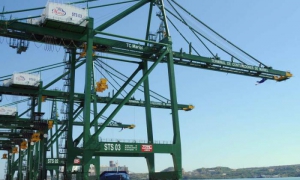 Raúl y Dilma en la Terminal de Contenedores del Mariel.
