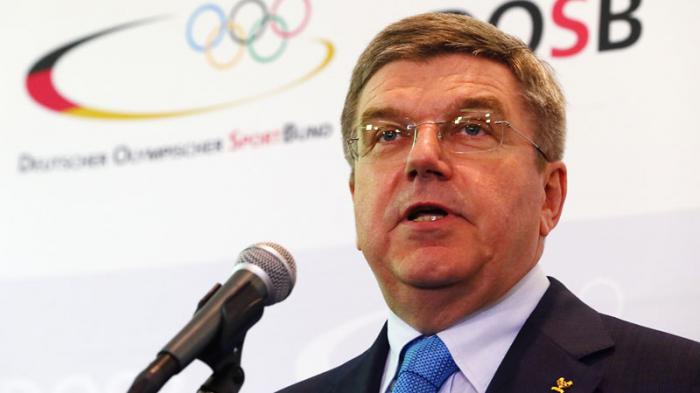 FRANKFURT AM MAIN, GERMANY - MAY 09:  Thomas Bach, International Olympic Committee (IOC) Vice President and head of the German NOC, announces his plan to run for IOC president during a press conference at the DOSB headquarters 'Haus des Sports' on May 9, 2013 in Frankfurt am Main, Germany.  (Photo by Alex Grimm/Bongarts/Getty Images)