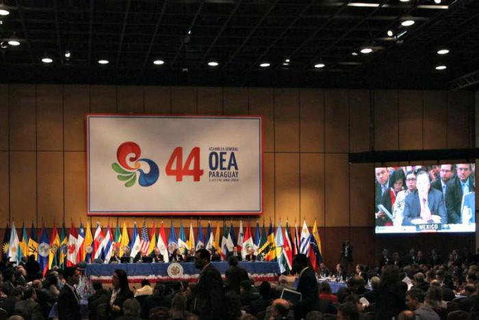 La 44 Asamblea de la OEA sesiona en Paraguay. FOTO: EL UNIVERSAL