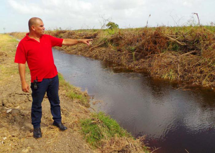 La limpieza de canales resulta una tarea decisiva para lograr los propósitos productivos de Villa Clara, asegura Norberto González, director de la empresa. 