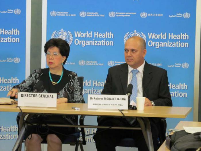 Doctora Margaret Chan y el Doctor Roberto Morales Ojeda