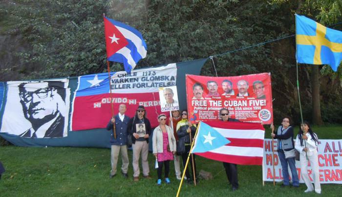 Desde Estocolmo, Suecia por la libertad de los Cinco.
