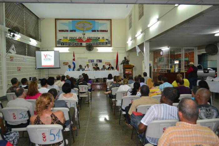 Actividad en solidaridad con los Cinco realizada el 12 de septiembre en Trinidad y Tobago.