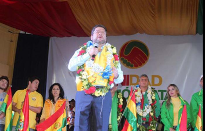 El candidato de la Unidad Demócrata, Samuel Doria Medina, en un acto de campaña en el 2014.