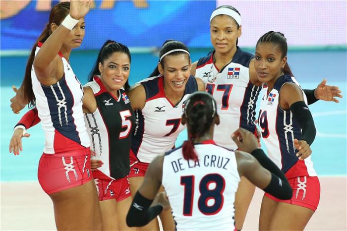 Equipo de República Dominicana en el Mundial de Voleinol 2014, en Italia