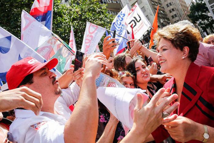 Dilma Rousseff en campaña electoral 2014.