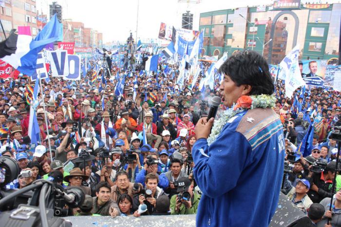 Evo Morales en campaña 
