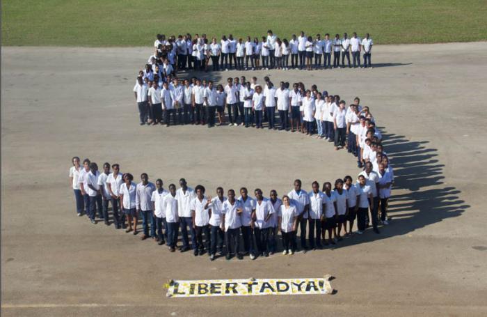 La Escuela Latinoamericana de Medicina (en La Habana), por la liberación de los Cinco.