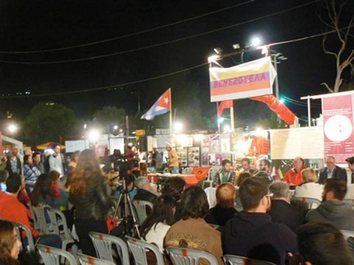 Atenas, Grecia, 3 de Octubre, en el festival de la juventud SYRIZA.