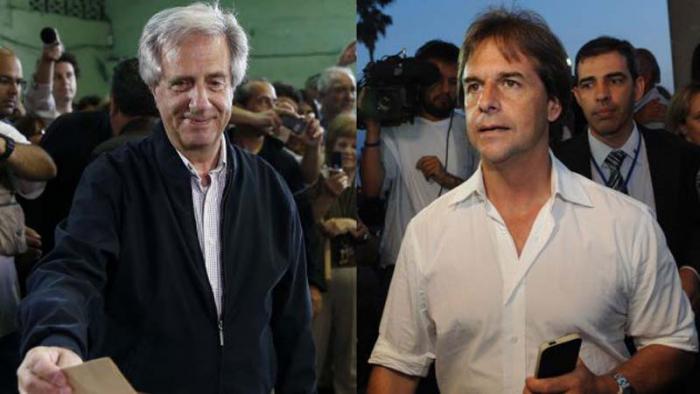 Tabaré Vázquez del FA y Luis Alberto Lacalle Pou