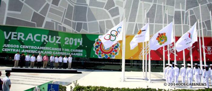 La ceremonia de izamiento de las banderas oficiales de los Juegos fue la primera actividad del evento