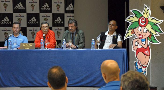 Conferencia de prensa Marabana,de izquierda a derecha Jesús Miguel Pupo,Carlos Gatorno,Guillermo Jimenez,José Cedeño