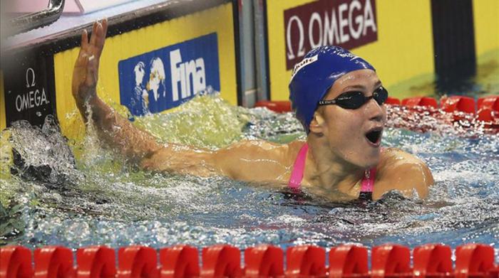 La nadadora española Mireia Belmonte en el Campeonato Mundial de Curso Corto, en Doha, Qatar. 