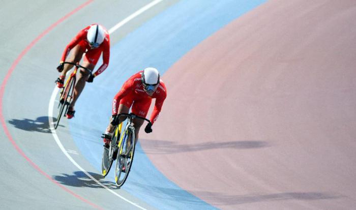Las chinas Jinjie Gong y Tianshi Zhong dieron la sorpresa al destronar a la pareja campeona olímpica y mundial de las alemanas Miriam Welte y Kristina Vogel en la velocidad por equipos. Foto: Getty Images