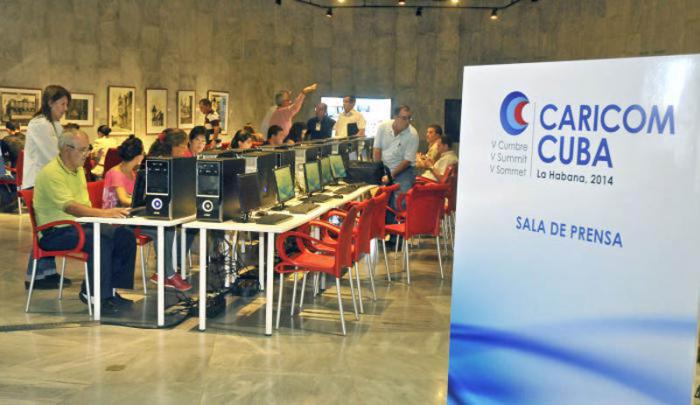 Inaugurada sala de Prensa para la V Cumbre Caricòm Cuba 2014 en el Memorial Josè Martì
