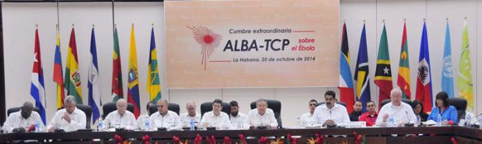 La Cumbre Extraordinaria de la Alianza Bolivariana para los Pueblos de Nuestra América-Tratado de Comercio de los Pueblos (ALBA-TCP) sobre el Ébola, contribuyó a definir estrategias comunes para la prevención y el enfrentamiento al virus. La cita se realizó pocas semanas después de que los colaboradores cubanos del contingente Henry Reeve partieran hacia África occidental para apoyar a las naciones más afectadas.
