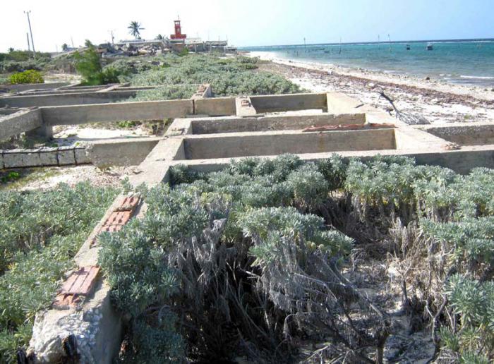 Estas estructuras, como otras muchas en Santa Lucía, fueron levantadas a escasos metros del mar. 