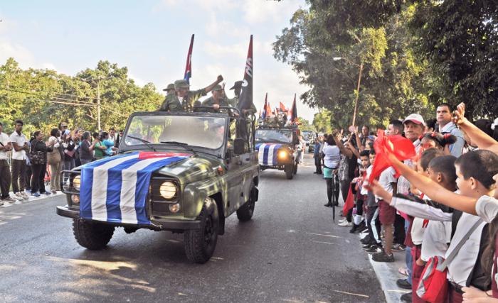 Entrada en la Habana por el Municipio del Cotorro de la Caravana de la Victoria