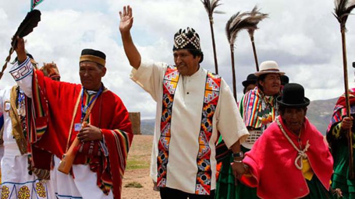 Investidura  indígena de Evo Morales 