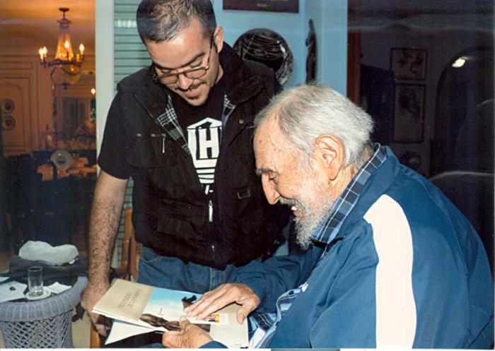 Fidel Castro y Randy Perdomo presidente de la FEU