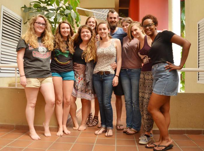 Estudiantes estadounidenses del intercambio entre la universidad norteamericana de Charleston, y la UCLV de Cuba, en la Residencia Caribe de Miramar.