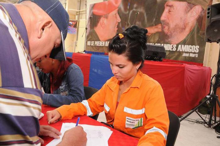 En la Zona Especial de Desarrollo Mariel también expresaron su solidaridad con Venezuela. 