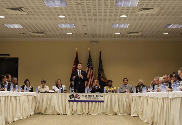 El Gobernador Andrew Cuomo en la inauguración del Foro Empresarial Nueva York-Cuba. 
