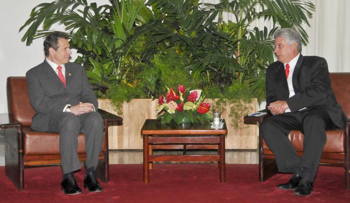 Díaz-Canel y Andrew Cuomo