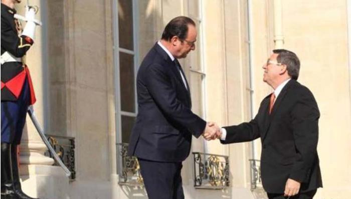 El presidente francés, François Hollande, recibió este martes al canciller cubano, Bruno Rodríguez, quien realiza una visita oficial a Francia.