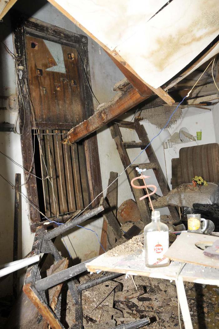 Derrumbe parcial en San Lázaro entre carmen y Vista Alegre en la Vibora.